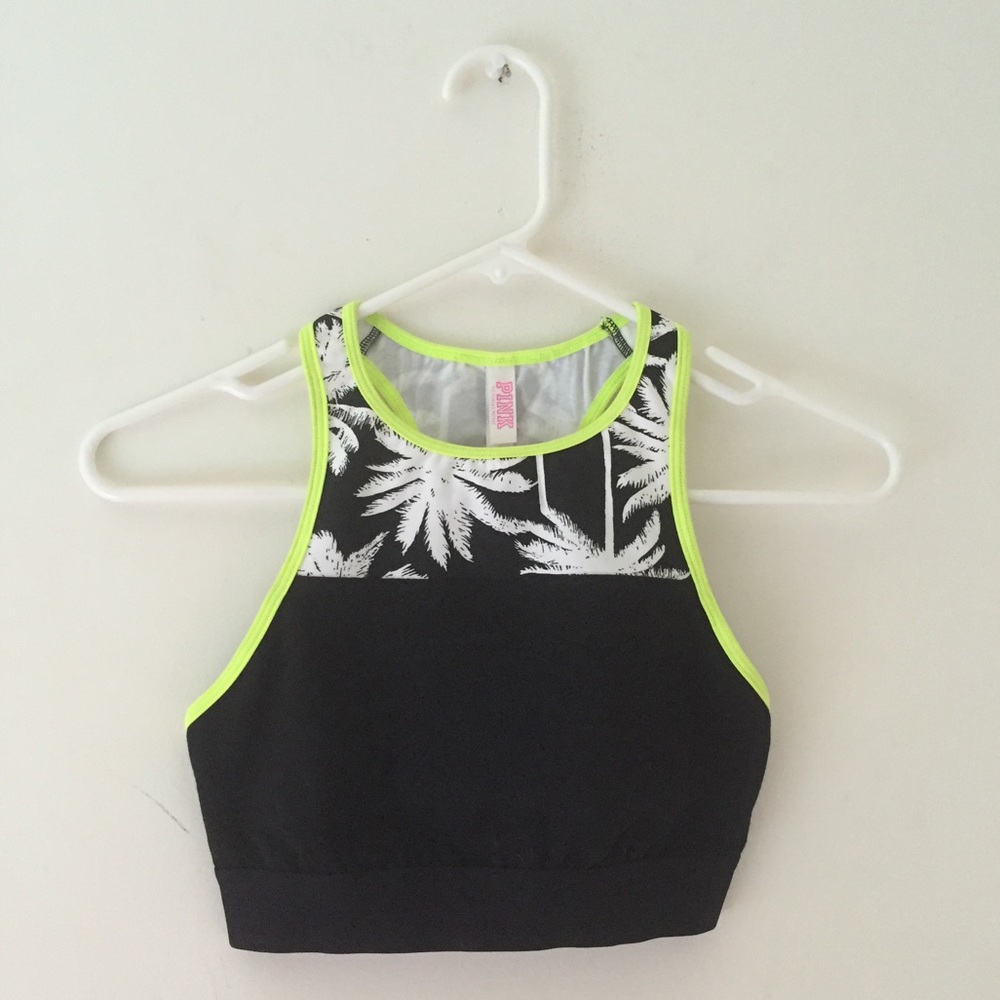 New | Pink | Logo Crop Sports Bra Small